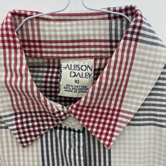 Allison Daley Button front Blouse Top Size 10 Red - Picture 3 of 4